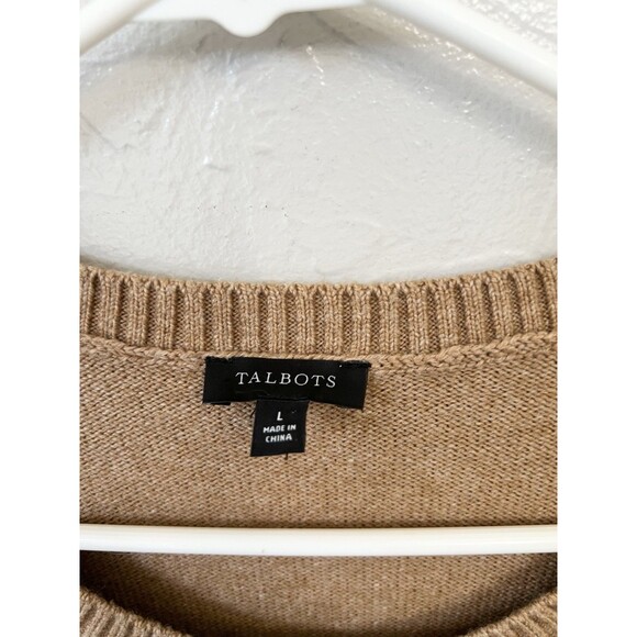 Talbots Cotton Blend Brown Owl 3D-Knit Crew Neck Pullover Sweater Size Large - Picture 4 of 8